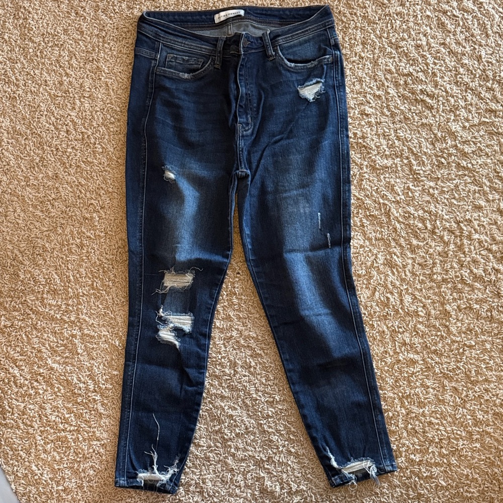 Flying Monkey Dark Blue Distressed Skinny Jeans